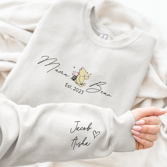 Personalised Mama Bear Sweatshirt First Mother s Day New Mum Mum to Be Mummy Sweatshirt Present Hoodie Classic Winnie Etsy