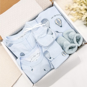 Blue Boys Baby Clothing Optional Booties Gift Set l Hamper Baby Shower Gift Sleepsuit l Babygrow l Baby Gift l Hamper l New Gift l New Baby