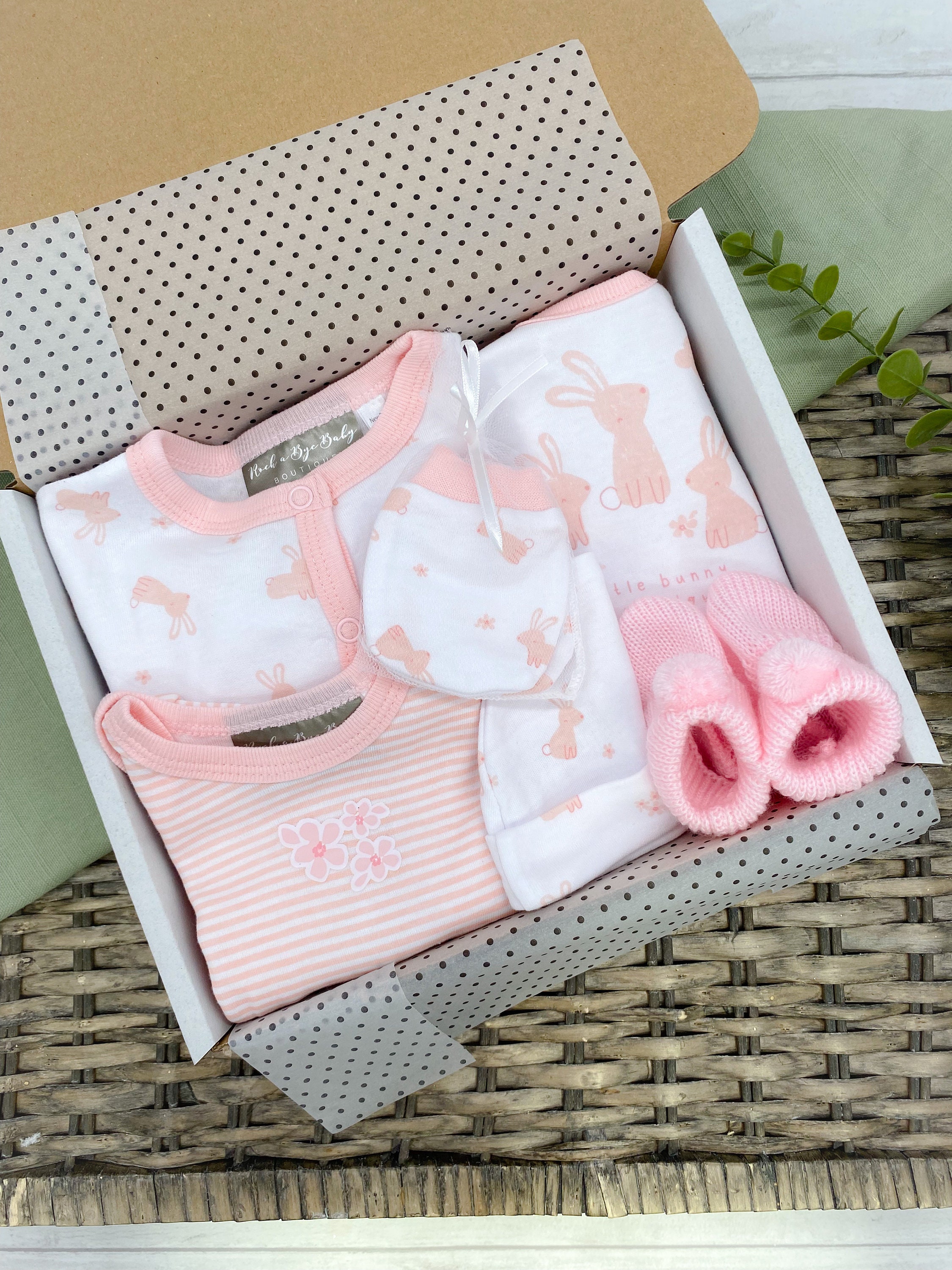 Pink Bunny Gift Set With Booties L Newborn Baby Gift L New - Etsy UK