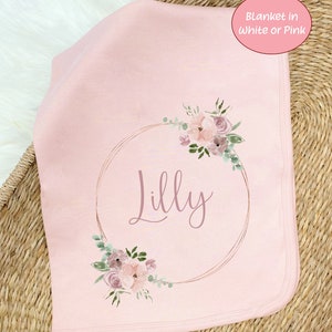 Traje personalizado de bebé con anillo de oro rosa oscuro body de chaleco de traje de dormir de babygrow / regalo de nueva niña / regalo de regreso a casa del hospital Blanket: Dusky Pink