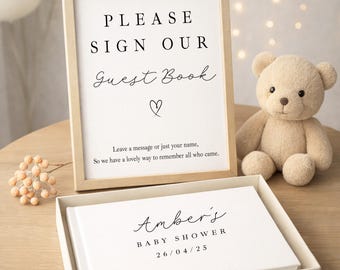 Baby Shower Guest Book | Memory Book Personalised  Party Baby Messages Newborn Unisex