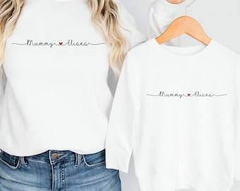 Personalised Mum & Mini Matching Sweatshirts | Baby Vest Bodysuit | Mum and Mini | Mother's Day Gift Present | From Daughter Son | Twinning