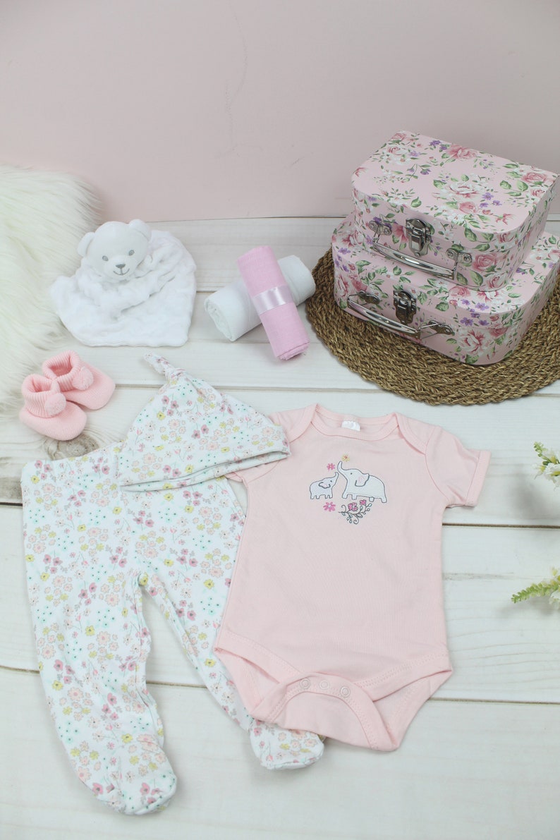 Small Pink Suitcase Gift Hamper Baby Shower Gift Baby Girl Etsy
