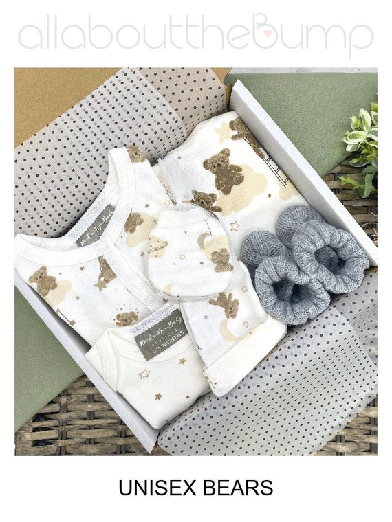 New Baby Cream Unisex Gift Wrapped Clothing Set With Booties L Etsy