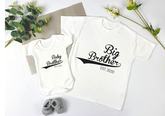 Buy Big Brother Little Brother Matching T shirts Kids T shirts Announcement Tops Cute Outfits Siblings Vest T shirt Brothers Online in India Etsy