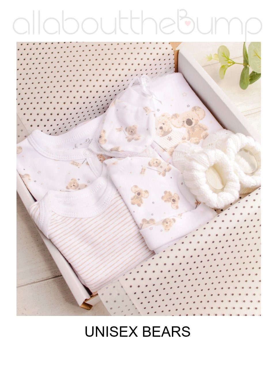 New Baby Cream Unisex Gift Wrapped Clothing Set With White photo image