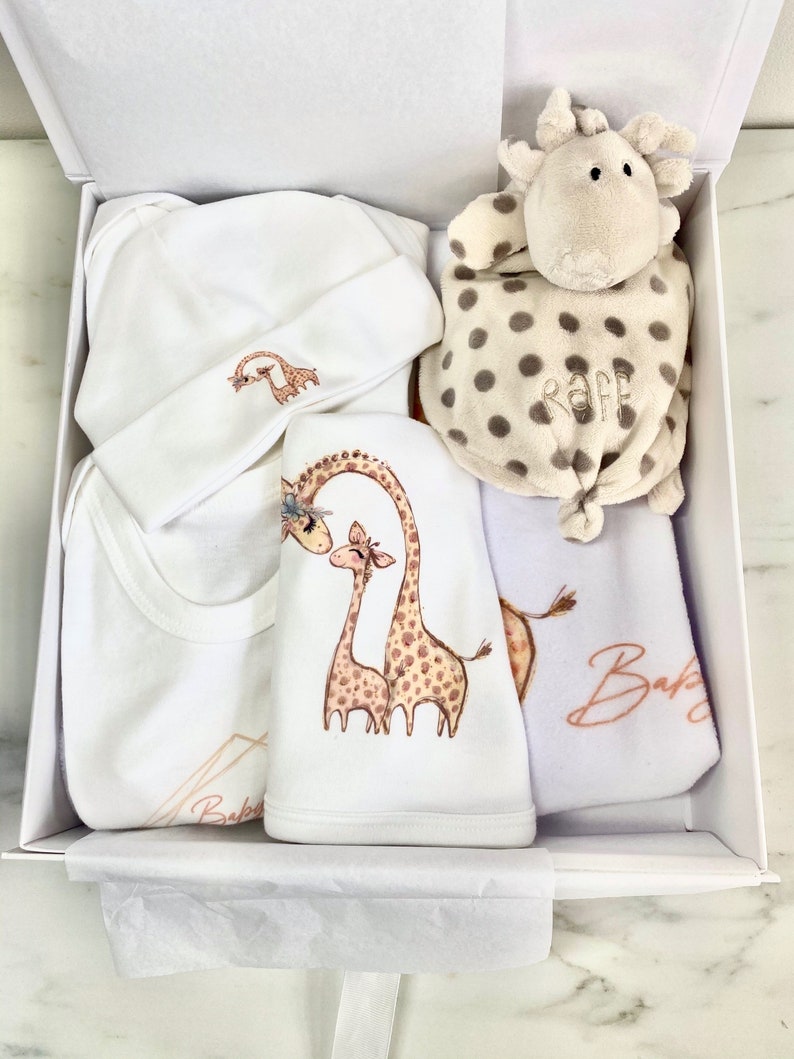 Personalised Giraffe New Baby Gift Hamper Baby Shower Gift Etsy