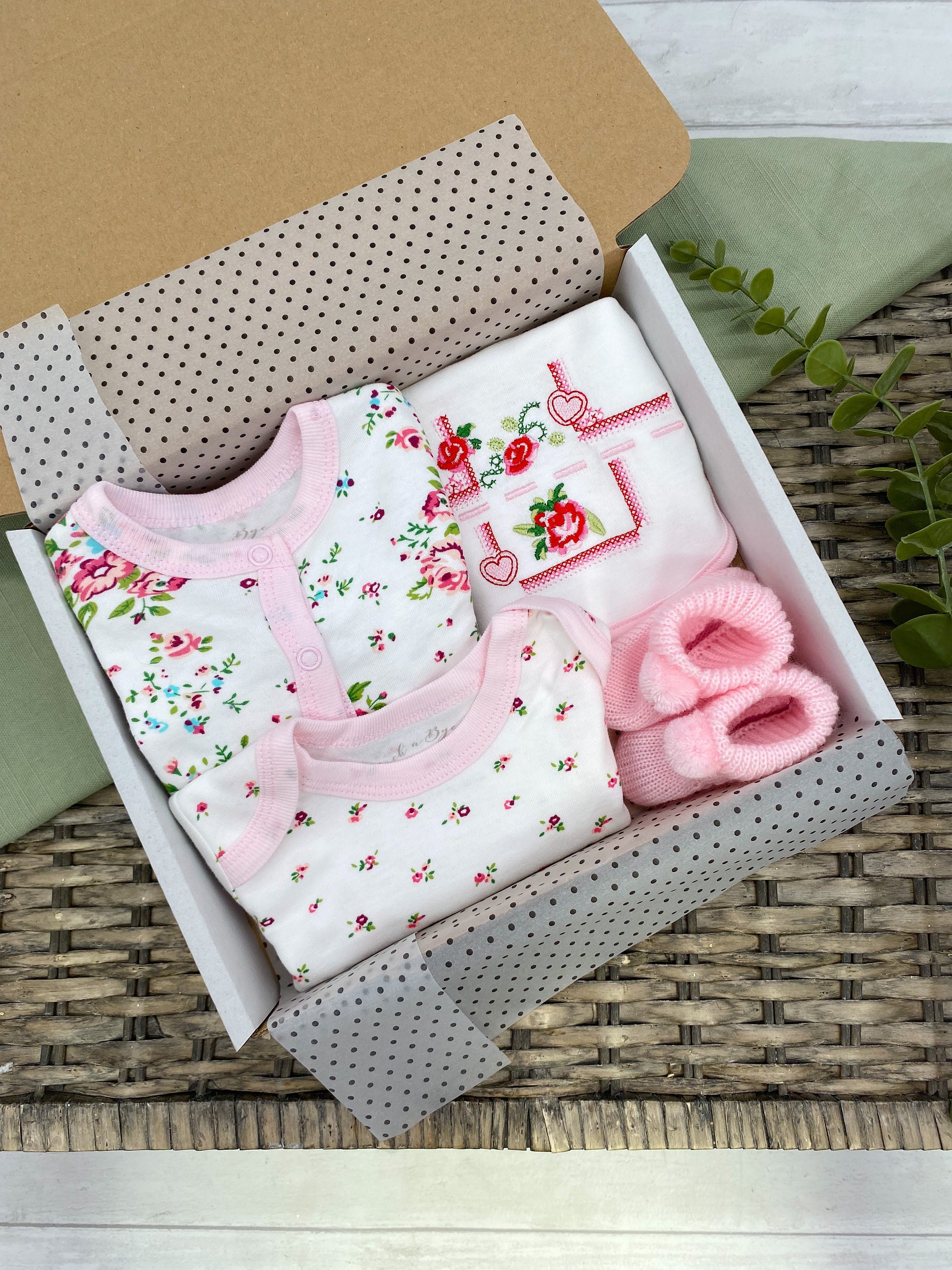 Floral Gift Set With Booties Gift Wrapped L Hamper L Baby - Etsy UK