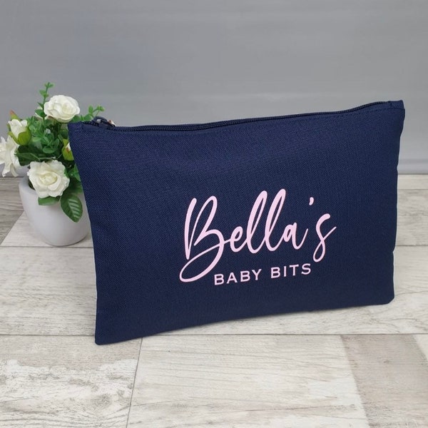 Personalised Baby Bag Accessory Pouch, Nappy Bag, Changing Bag, Baby Storage Bag