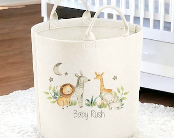 Personalised Jungle Toy Tub | Toy Box | Baby Gift | Baby Shower Present | Unisex Storage Basket | Nursery Unisex Gender Neutral