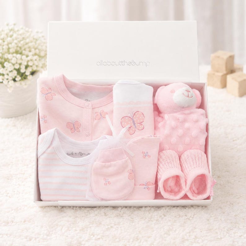 New Baby Girl Pink Clothing Hamper | Gift Box | Baby Shower Gift ...
