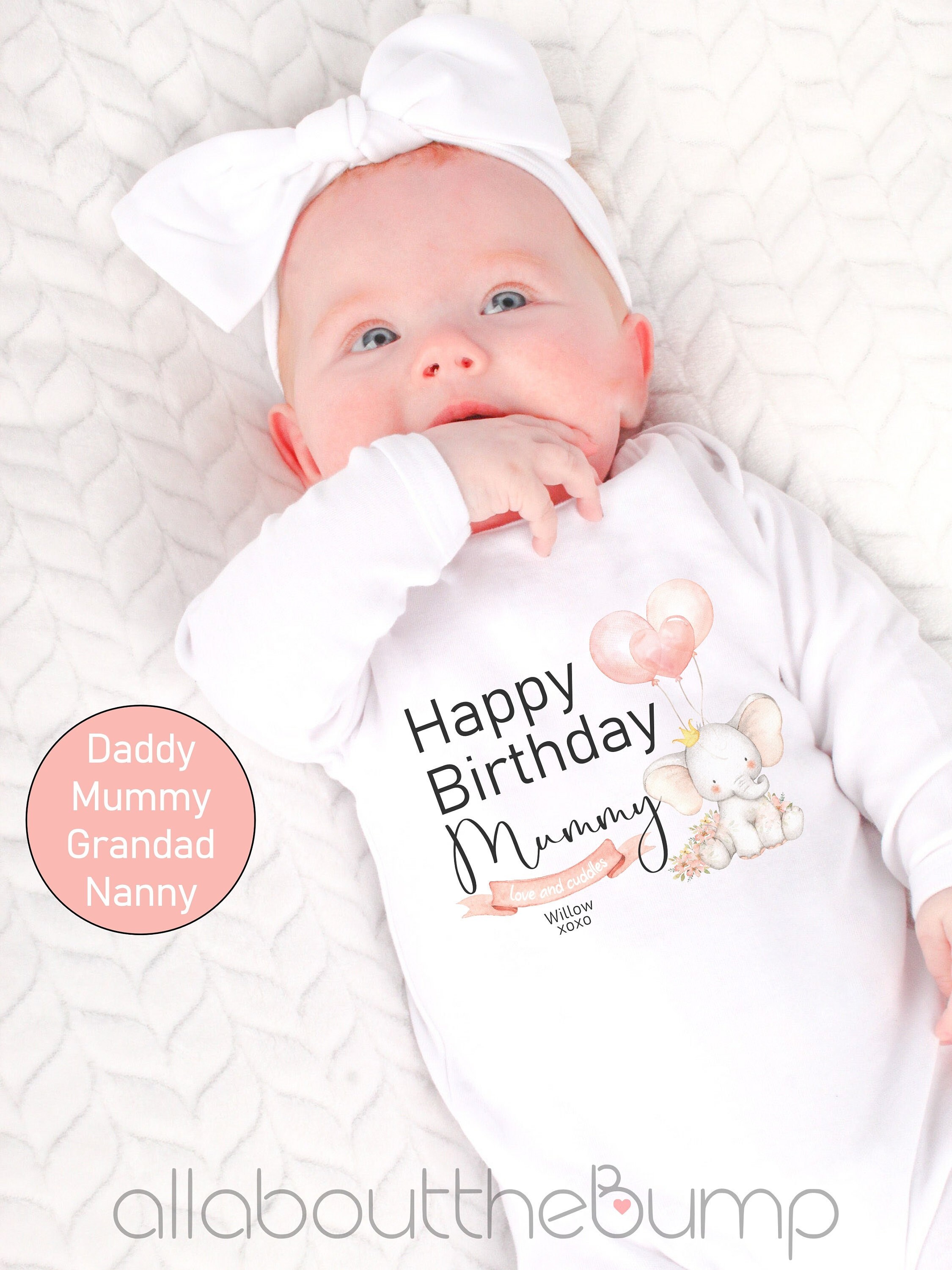 Happy 1st Birthday Daddy Mummy Nanny Grandad Baby Girl Pink