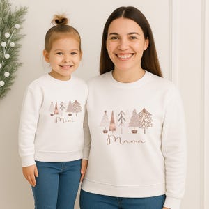 Personalised Rose Gold Christmas Tree Mama & Mini Daughter | Sweatshirts Outfits Vest Babygrow Jumper  Gift Twinning Xmas Mum Mummy Toddler