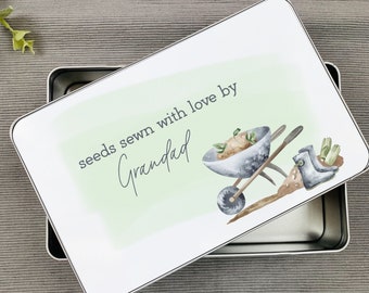 Grandad's Garden Seeds | Nanny Dad Mum | Father's Day Gift Present | Plants | Recipe Book Box Keepsake Grandpa Daddy Personalised