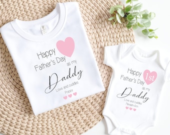 Babero/camiseta para bebé personalizado para el primer Día del Padre "Como mi papá" / Hija