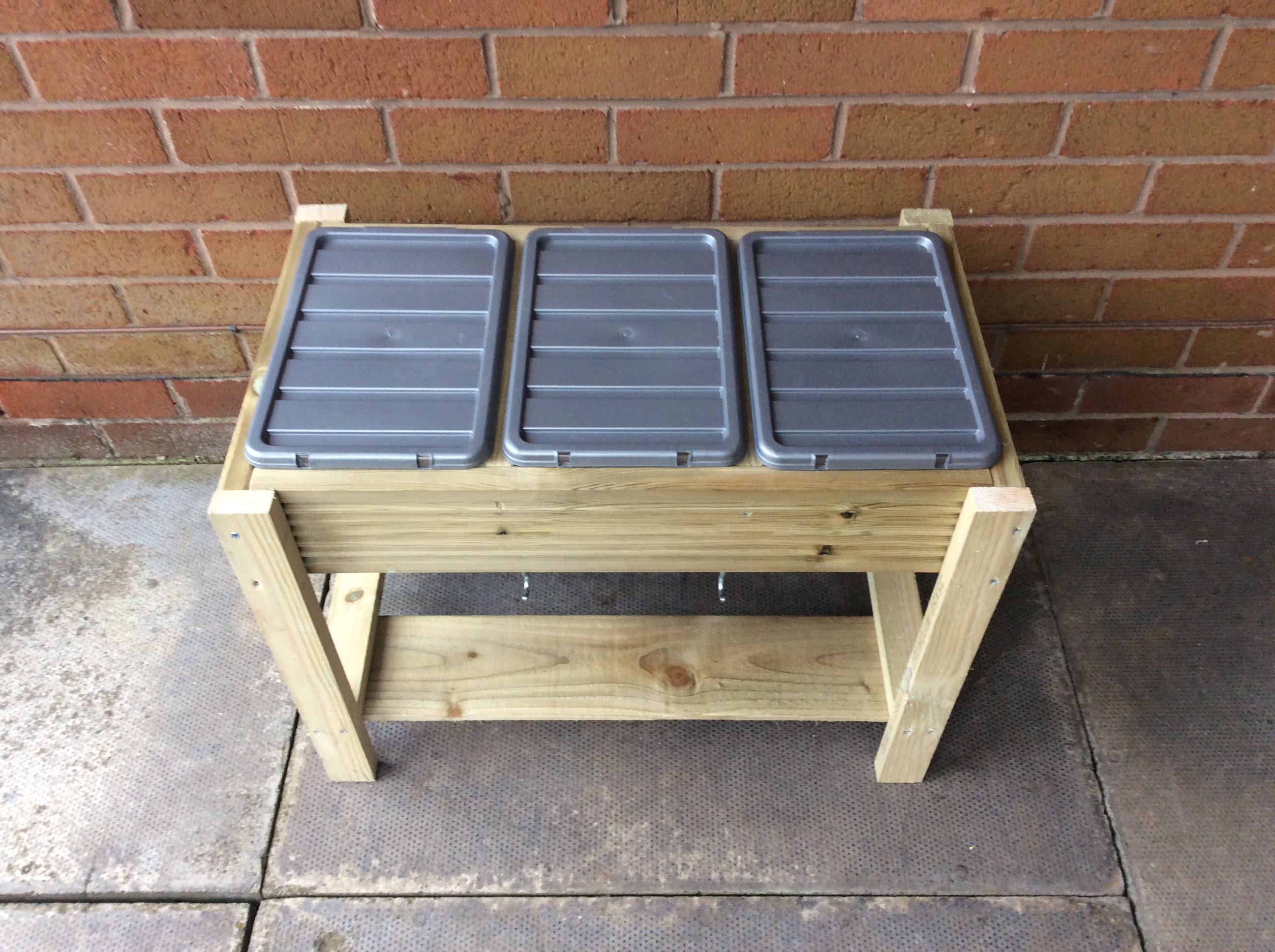 Triple caja hecha a mano arena de madera agua o un tocador | Etsy