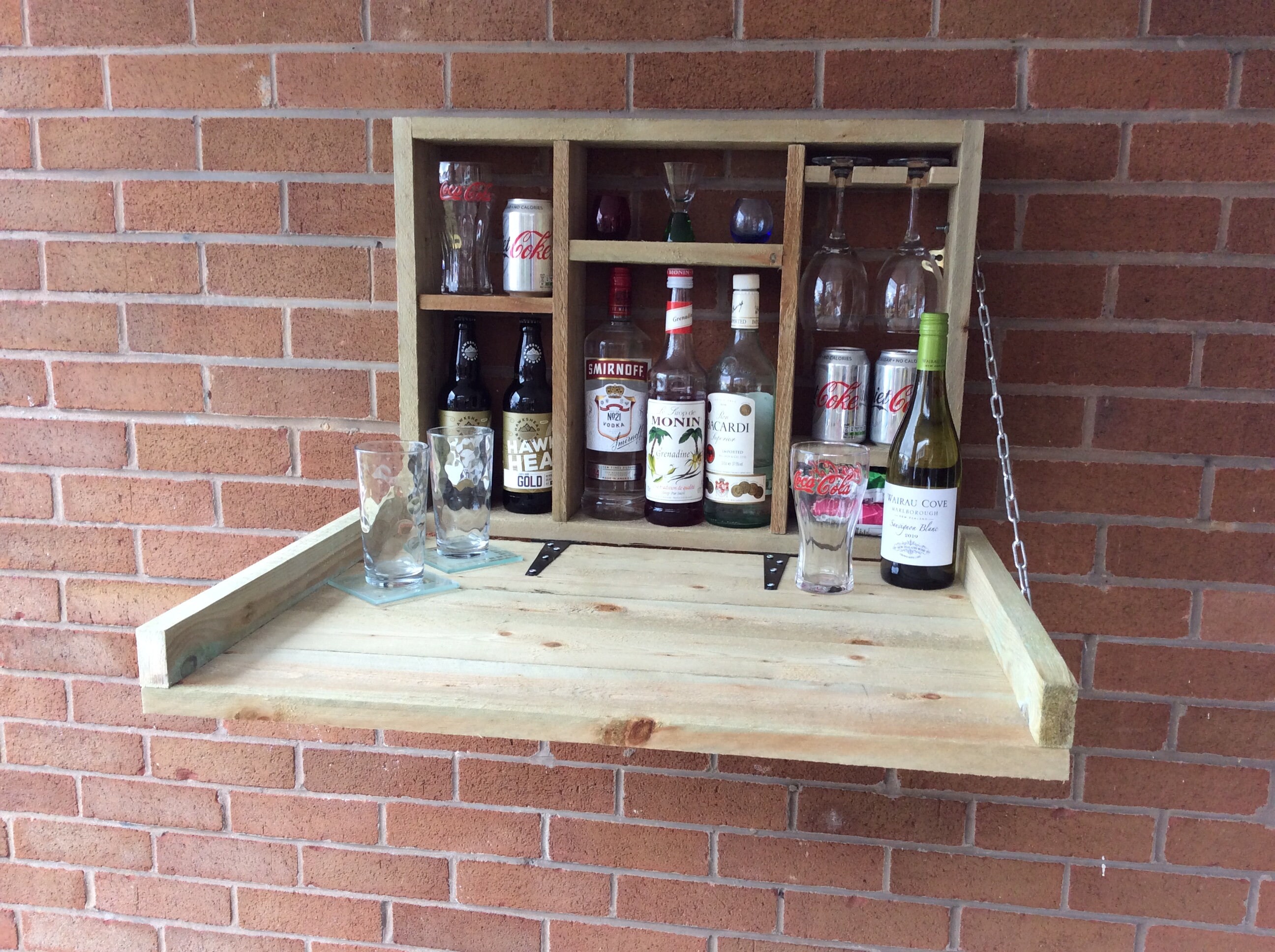 Bespoke Handmade Outdoor Wall Mounted Bar Etsy