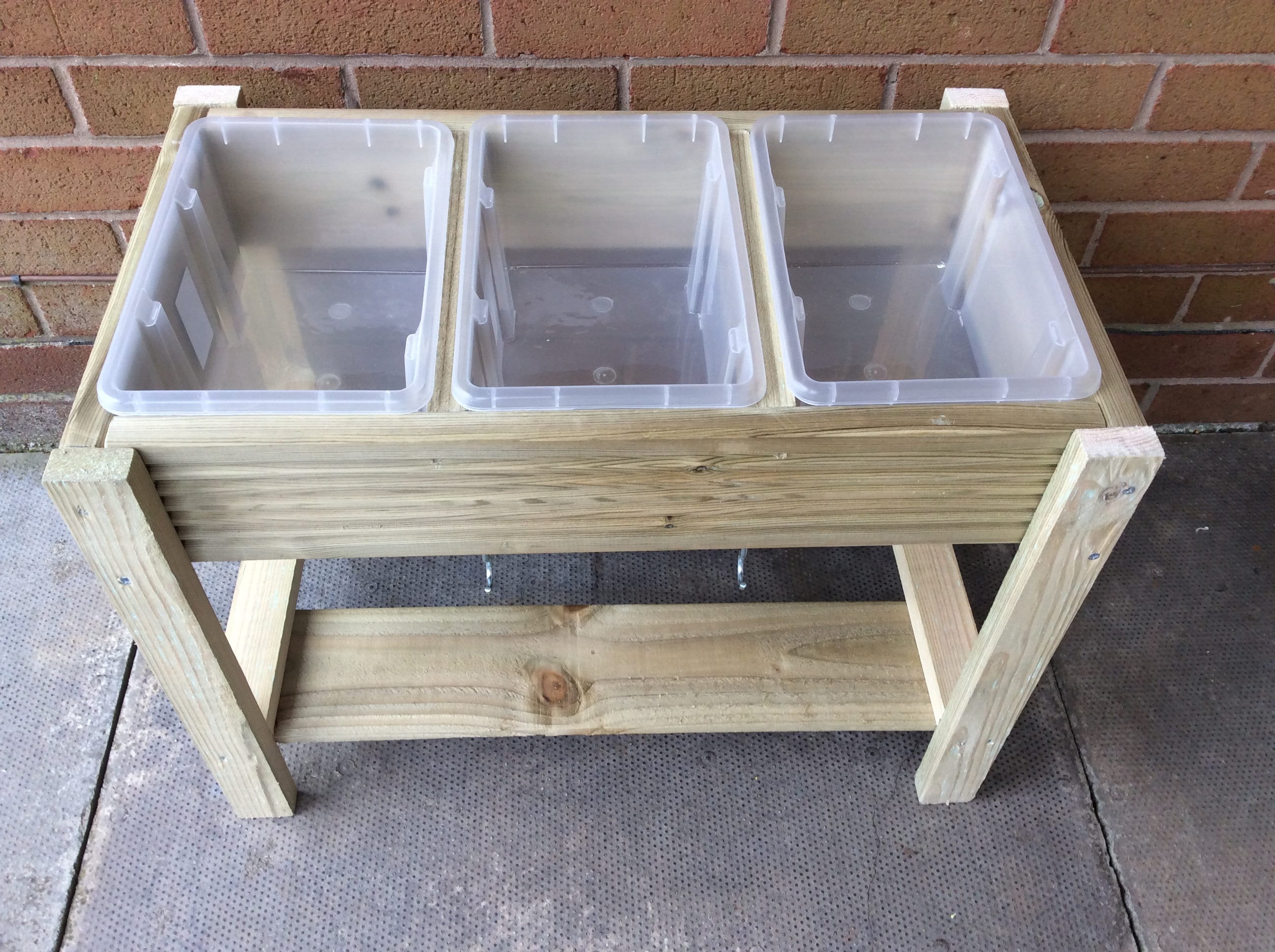 Triple caja hecha a mano arena de madera agua o un tocador | Etsy