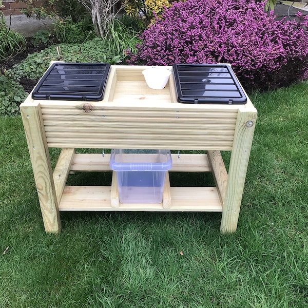Handmade Wooden Sensory Table - Sand & Mud Play, Potion Mixing