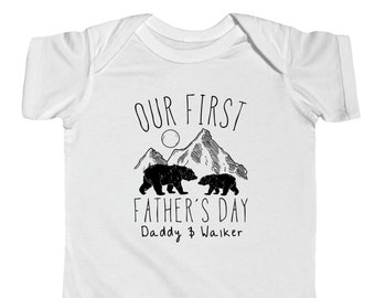 Personalized First Father's Day Baby Onesie: Matching Bear Shirt