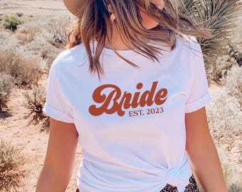 Bride Established 2023 Shirt, Oversized Tshirt, Baggy Shirts Women, Bride Retro Shirt Dress, Bride Oversiszed Pajamas, Wedding Gift