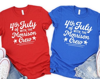 Tripulación personalizada del 4 de julio, camisas familiares personalizadas a juego, camisetas familiares del 4 de julio, camisas para niños del cuatro de julio, camisa del CUATRO de julio