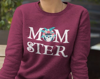 Momster Sweatshirt, Skull Sweater, Skeleton Momster, Halloween Sweatshirt, Halloween Mom Shirt, Mom Sweater, Fall Sweatshirt, Mom Gift