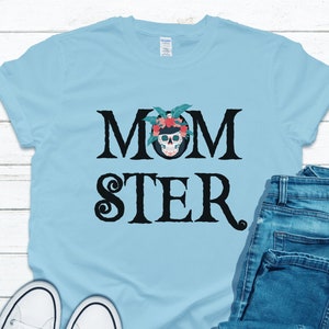 Momster Shirt für Frauen, Skelett Shirt Halloween, Schädel T Shirt Frauen, lustige Halloween Shirt, Tag der Toten, Dia De Los Muertos Tshirt