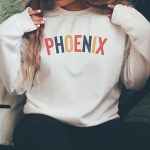 Phoenix Sweatshirt, Phoenix Arizona Reise, Phoenix Geburtstag, Unisex Phoenix Größen, Vintage-Stil Sweat, Phoenix Crewneck Geschenk, Phoenix Geschenk