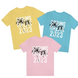Vacaciones de primavera 2023, Palm Trees Beach, camisetas del equipo de vacaciones de primavera, equipo de vacaciones de primavera, camisetas universitarias, camisetas de viaje a juego, descuento de grupo