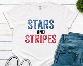Stars and Stripes Shirt, Fourth of July Shirt Men, July 4th Shirt Plus Size, American Independence Day T-shirt, Patriotic Shirt, Women Tee