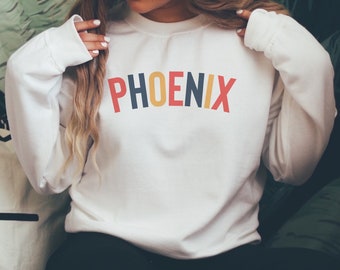 Phoenix Sweatshirt, Phoenix Arizona Reise, Phoenix Geburtstag, Unisex Phoenix Größen, Vintage-Stil Sweat, Phoenix Crewneck Geschenk, Phoenix Geschenk