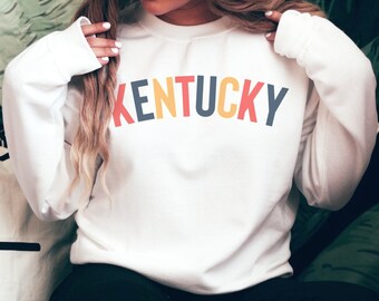 Kentucky Sweatshirt, 2022 Trending Colors, Kentucky Birthday, Kentucky Lover, Plus Sizes, Vintage Style, Varsity Kentucky Sweatshirt Gift