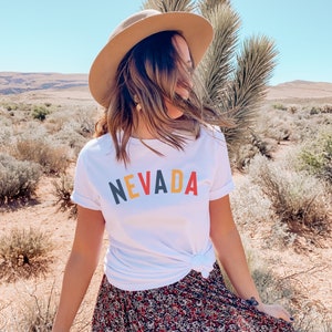 Nevada Shirt, 2022 Trending Colors, Nevada Birthday, Nevada Lover, Plus Sizes, Vintage Style Shirt, Nevada TShirt, Nevada T-shirt Tee Gift White