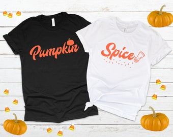 Pumpkin Spice Couple Tees, Halloween Group Shirts, Matching Family Shirts, Pumpkin Spice Men, Fall Shirt Women T Shirts, Men Women Graphics
