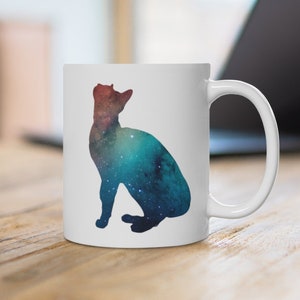 Space Cat Mug, Cosmic Cat Gift, Cat Lover Gift for Women, Cat Lover Gift for Men, Cat Owner Coffee Mug, Cat Person Gift, Friend Birthday