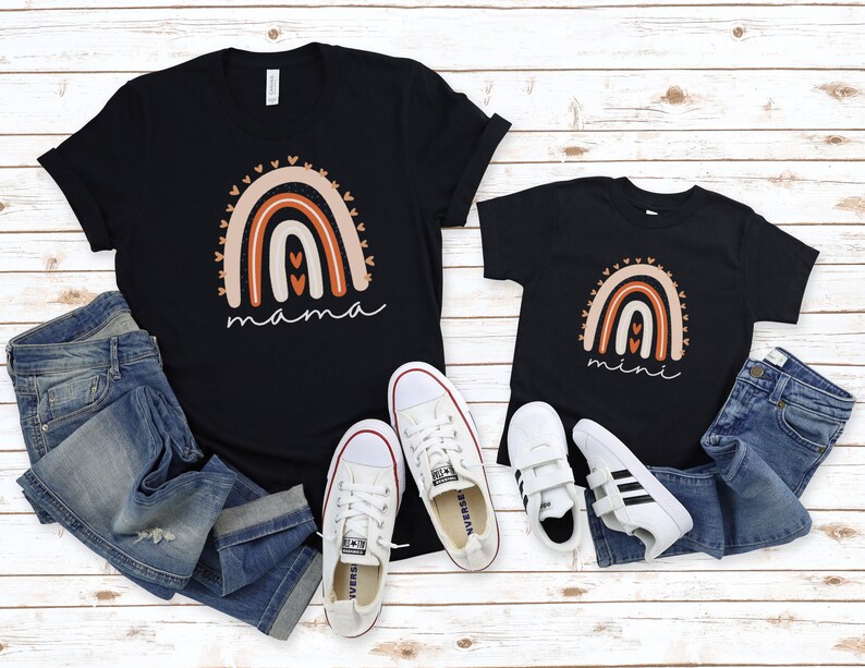 Mama and Mini Rainbow Set of 2 Shirts, Mother's Day T-shirt Mother's Day Mini Shirt, Mothers Day Shirt for Mom and Kids, Daughter Shirt Gift image 2