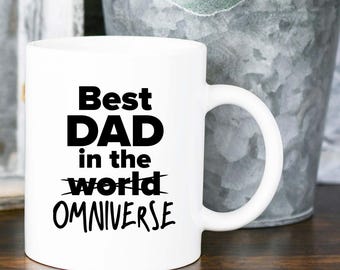 Best Dad in the World, Best Dad in the Omniverse, Number One Dad, Number #1 Daddy, Best Dad Christmas Mug Gift, Greatest Dad Birthday Mug