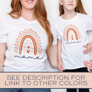 Mama and Mini Rainbow Set of 2 Shirts, Mother's Day T-shirt Mother's Day Mini Shirt, Mothers Day Shirt for Mom and Kids, Daughter Shirt Gift image 1