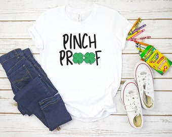 Pinch Proof Pixel Art, St Patricks Day Shirt Kids, Shamrock Tee, St Patty's Tshirt, Kids Gift Boy, St Patricks Gift Girl, 80s, 90s kid shirt