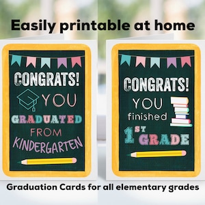 Kindergarten Graduation Card, from Teacher, End of Year Gift For Students, End of Year, Elementary Graduation 1st 2nd 3rd 4th 5th 6th Grade