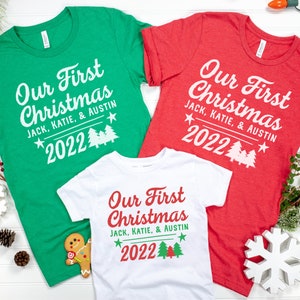 Personalized Our First Christmas Together 2023, New Family First Christmas, Blended Family Christmas Shirts, Step Christmas Family T-Shirts