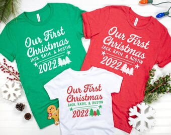 Personalized Our First Christmas Together 2023, New Family First Christmas, Blended Family Christmas Shirts, Step Christmas Family T-Shirts
