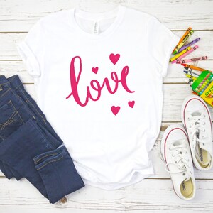 Love Shirt, Girls' Love Shirt, Kids' Heart Shirt, Kid Valentine's Day Shirt, Kid Valentines Tee, Girl Valentines T-shirt