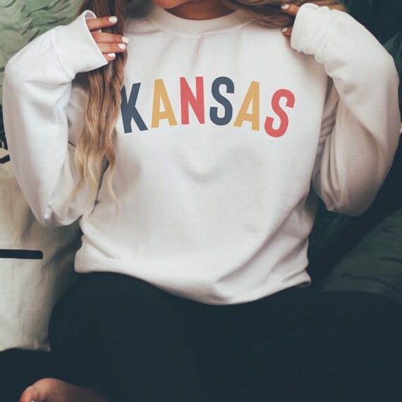 Kansas Sweatshirt, 2022 Trending Colors, Kansas Birthday, Kansas Lover, Plus Sizes, Vintage Style Sweatshirt, Kansas Sweatshirt Sweater Gift