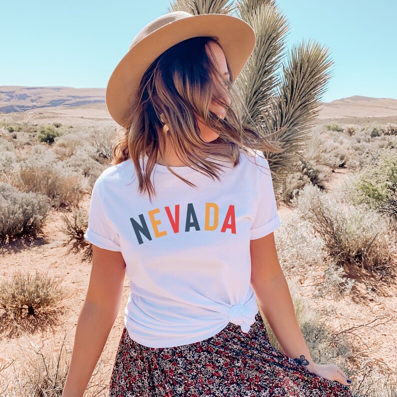 Nevada Shirt, 2022 Trending Colors, Nevada Birthday, Nevada Lover, Plus Sizes, Vintage Style Shirt, Nevada TShirt, Nevada T-shirt Tee Gift White