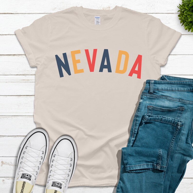 Nevada Shirt, 2022 Trending Colors, Nevada Birthday, Nevada Lover, Plus Sizes, Vintage Style Shirt, Nevada TShirt, Nevada T-shirt Tee Gift Natural