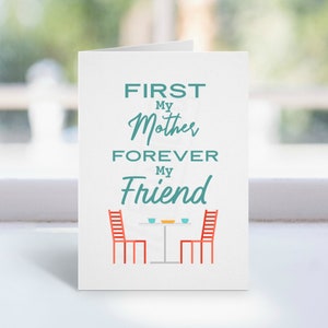 Primero Mi Madre, Forever My Friend Mothers Day Card Printable, Descargar día de las madres, Tarjeta del Día de las Madres de Hijo, Hija, Mamá Tarjeta de Cumpleaños