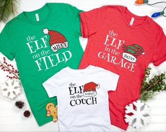 Personalized Elf Christmas T-Shirt: Funny Family Matching Shirts