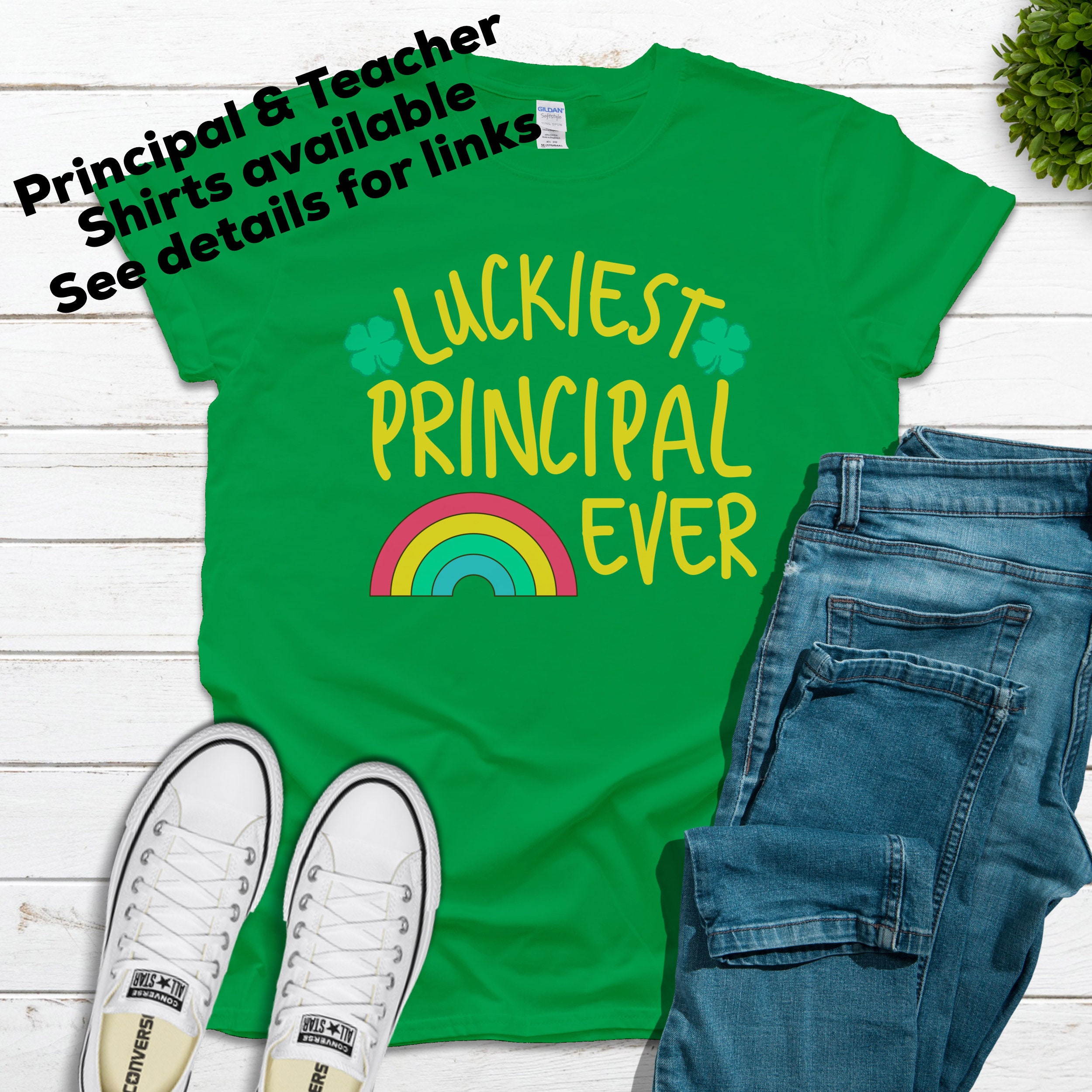Vintage Luckiest Principal Ever Matching St Patricks Day T-Shirt Vintage Luckiest Principal Ever Matching St Patricks Day T-Shirt